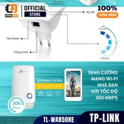 Bộ Mở Rộng Kích Sóng Wifi Tp-Link Wa850Re 300Mbps Có Cổng Lan Chính Hãng bảo hành 24 tháng 4