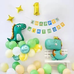Phụ kiện chủ đề khủng long xanh lá trang trí sinh nhật cho bé 2