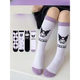 Set 5 Đôi Tất Cổ Cao Cho Bé Gái Họa Tiết Kuromi Siêu Hot 5