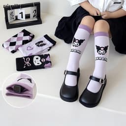 Set 5 Đôi Tất Cổ Cao Cho Bé Gái Họa Tiết Kuromi Siêu Hot 2