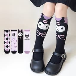 Set 5 Đôi Tất Cổ Cao Cho Bé Gái Họa Tiết Kuromi Siêu Hot 1