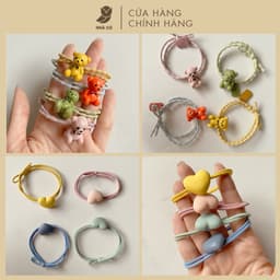 Cột Tóc Thun Nữ NHÀ CÚ Hình Gấu Tim Co Dãn Hoạt Hình Dễ Thương Phong Cách Hàn Quốc 5821 1
