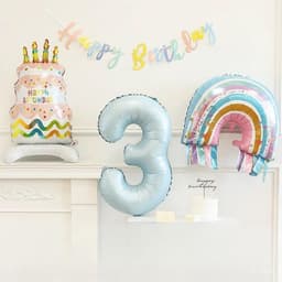 Phụ kiện trang trí sinh nhật cá heo xanh pastel dễ thương 4