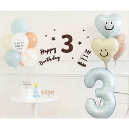 Phụ kiện trang trí sinh nhật cá heo xanh pastel dễ thương 5