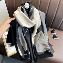 Khăn Choàng Lụa Cao Cấp, Khăn Quàng Cổ Choàng Vai Ban To 180*90 Họa Tiết Thanh Lịch Trẻ Trung k3 8