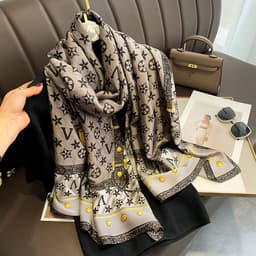 Khăn Choàng Lụa Cao Cấp, Khăn Quàng Cổ Choàng Vai Ban To 180*90 Họa Tiết Thanh Lịch Trẻ Trung k3 9