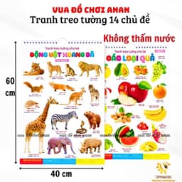Tranh treo tường 14 chủ đề đồ chơi thông minh giúp bé nhận biết thế giới xung quanh 1