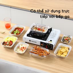COMBO 50 Hộp Giấy Bạc Lót Nồi Chiên Hình Chữ Nhật JYoohome Khay Bạc Dùng Để Nướng Chiên Đồ Nhà Bếp 4