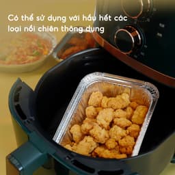 COMBO 50 Hộp Giấy Bạc Lót Nồi Chiên Hình Chữ Nhật JYoohome Khay Bạc Dùng Để Nướng Chiên Đồ Nhà Bếp 2
