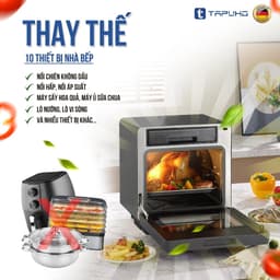 Nồi Chiên Hơi Nước Tapuho TSF16 SMARTX 16L – 4in1 Hấp, Chiên Không Dầu, Chiên Hấp, Hầm, 60 Chế Độ, Inox 304 4
