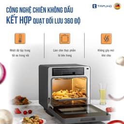 Nồi Chiên Hơi Nước Tapuho TSF16 SMARTX 16L – 4in1 Hấp, Chiên Không Dầu, Chiên Hấp, Hầm, 60 Chế Độ, Inox 304 2
