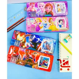 Hộp Bút Nhựa Hít Có Máy Tính/ Hộp Đựng Viết/  2 Ngăn Có Gọt Bút Chì và Máy Tính, Màu Sắc Đẹp (Giao Mẫu Ngẫu Nhiên) 6