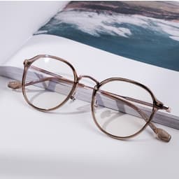 Gọng kính cận thời trang nam nữ ANDU dáng tròn chống tia UV chất liệu kim loại cao cấp - 9532 3