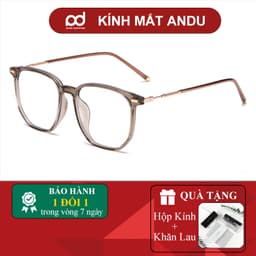 Gọng kính cận thời trang nam nữ ANDU dáng tròn chống tia UV chất liệu titanium cao cấp - 01250 1