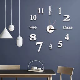 Đồng hồ kim trôi dán tường 3d với các chữ số in nổi dán xung quanh, trang trí, decor nhà cửa....... 2