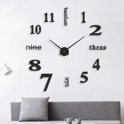 Đồng hồ kim trôi dán tường 3d với các chữ số in nổi dán xung quanh, trang trí, decor nhà cửa....... 1