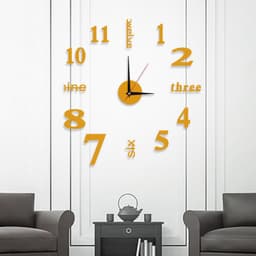 Đồng hồ kim trôi dán tường 3d với các chữ số in nổi dán xung quanh, trang trí, decor nhà cửa....... 3