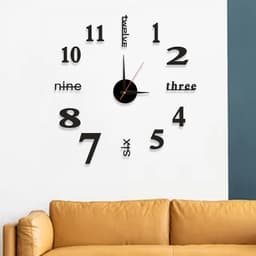 Đồng hồ kim trôi dán tường 3d với các chữ số in nổi dán xung quanh, trang trí, decor nhà cửa....... 5