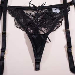 [tặng vớ đùi màu đen] Set bộ đồ lót nữ lingerie voan cao cấp đai kẹp vớ L06 4