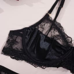 [tặng vớ đùi màu đen] Set bộ đồ lót nữ lingerie voan cao cấp đai kẹp vớ L06 5