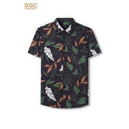 Áo Sơ Mi Nam Ngắn Tay DGCs - Kiểu dáng suông, họa tiết lá, vải Gracell cực thoáng mát và thấm hút tốt - SASNBD153M 7