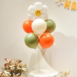 Trụ kèm bóng trang trí sinh nhật chủ đề hoa cúc 4