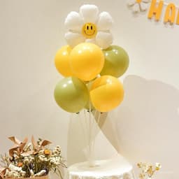 Trụ kèm bóng trang trí sinh nhật chủ đề hoa cúc 6