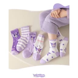 T04 Set 5 đôi tất trẻ em sanrio họa tiết kuromi, tất xuân thu đông mềm mại hàng đep 1