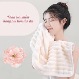 Khăn tắm to, khăn choàng tắm, khăn tắm dày thấm hút nước cực tốt dạng sóng mềm mịn 70x140cm 5