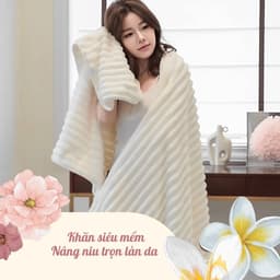 Khăn tắm to, khăn choàng tắm, khăn tắm dày thấm hút nước cực tốt dạng sóng mềm mịn 70x140cm 6