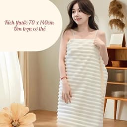 Khăn tắm to, khăn choàng tắm, khăn tắm dày thấm hút nước cực tốt dạng sóng mềm mịn 70x140cm 7