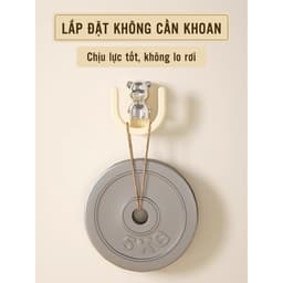 Móc treo dép chữ U dán tường treo đồ phụ kiện nhà tắm decor hình gấu bạc chất liệu nhựa ABS cao cấp 5
