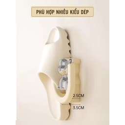 Móc treo dép chữ U dán tường treo đồ phụ kiện nhà tắm decor hình gấu bạc chất liệu nhựa ABS cao cấp 6