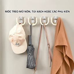 Móc treo dép chữ U dán tường treo đồ phụ kiện nhà tắm decor hình gấu bạc chất liệu nhựa ABS cao cấp 2