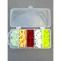 Hộp 100 Mồi Giun Mềm 2CM Chuyên Móc Lưỡi Đơn Câu Đa Năng 6