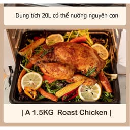 Lò Nướng Hấp Đối Lưu Đa Năng Nồi Chiên Hơi Nước Dung Tích 22L Qcooker Chuyên Dùng Nướng Hấp Làm Bánh 5