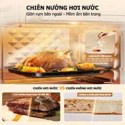 Lò Nướng Hấp Đối Lưu Đa Năng Nồi Chiên Hơi Nước Dung Tích 22L Qcooker Chuyên Dùng Nướng Hấp Làm Bánh 3