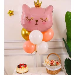 Trụ kèm bóng hình mèo hồng, bóng hình chủ đề mèo hồng cho bé siêu xinh 7