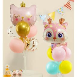 Trụ kèm bóng hình mèo hồng, bóng hình chủ đề mèo hồng cho bé siêu xinh 3