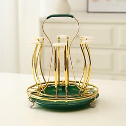 Giá Úp Cốc Mạ Vàng Khay Úp Cốc Đa Năng Khay Đựng Cốc Phong Cách Bắc Âu Trạng Trọng Chất Liệu Cao Cấp_M68 2
