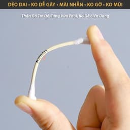 Hộp 500 Tăm Bông Ngoáy Tai Thân Gỗ Người Lớn 2 Đầu Vệ Sinh Tai Đa Năng An Toàn Tiện Lợi M154 6