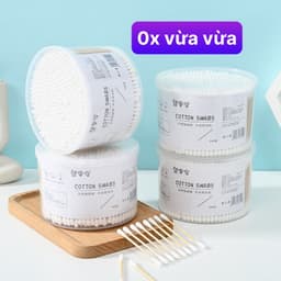 Hộp 500 Tăm Bông Ngoáy Tai Thân Gỗ Người Lớn 2 Đầu Vệ Sinh Tai Đa Năng An Toàn Tiện Lợi M154 7