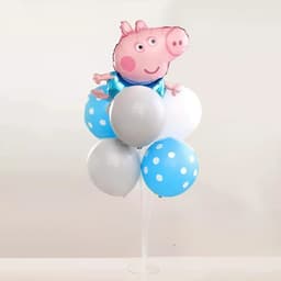 Trụ kèm bóng hình gia đình Heo Peppa, bóng hình chủ đề gia đình Heo Peppa cho bé siêu xinh 5