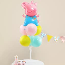 Trụ kèm bóng hình gia đình Heo Peppa, bóng hình chủ đề gia đình Heo Peppa cho bé siêu xinh 1
