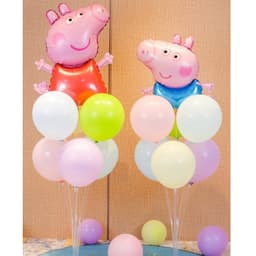 Trụ kèm bóng hình gia đình Heo Peppa, bóng hình chủ đề gia đình Heo Peppa cho bé siêu xinh 2