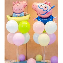 Trụ kèm bóng hình gia đình Heo Peppa, bóng hình chủ đề gia đình Heo Peppa cho bé siêu xinh 3