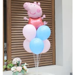 Trụ kèm bóng hình gia đình Heo Peppa, bóng hình chủ đề gia đình Heo Peppa cho bé siêu xinh 4