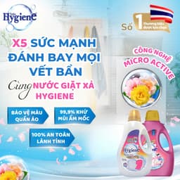 Nước Giặt Hygiene Thái Lan Nước Giặt Xả Vải 2 Trong 1, Khử Mùi Ẩm Mốc 2500ml/2800ml 2