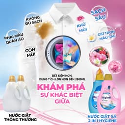 Nước Giặt Hygiene Thái Lan Nước Giặt Xả Vải 2 Trong 1, Khử Mùi Ẩm Mốc 2500ml/2800ml 3