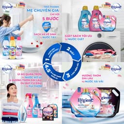 Nước giặt đậm đặc Hygiene Thái Lan 1400ml-3000ml sạch sâu, thơm lâu, khử mùi 9
